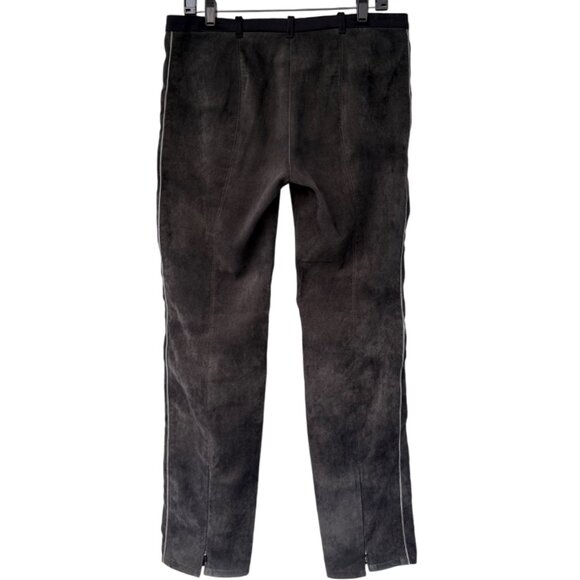 Marc Cain straight faux suede pants black and grey women's size 8 - Picture 4 of 7